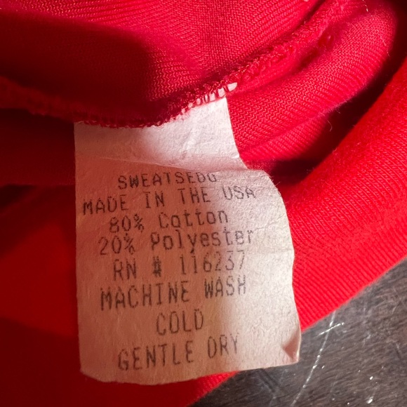 Vintage Sweatsedo Bedazzled Velour Red Zip Up Hoodie Size Medium - Picture 8 of 8